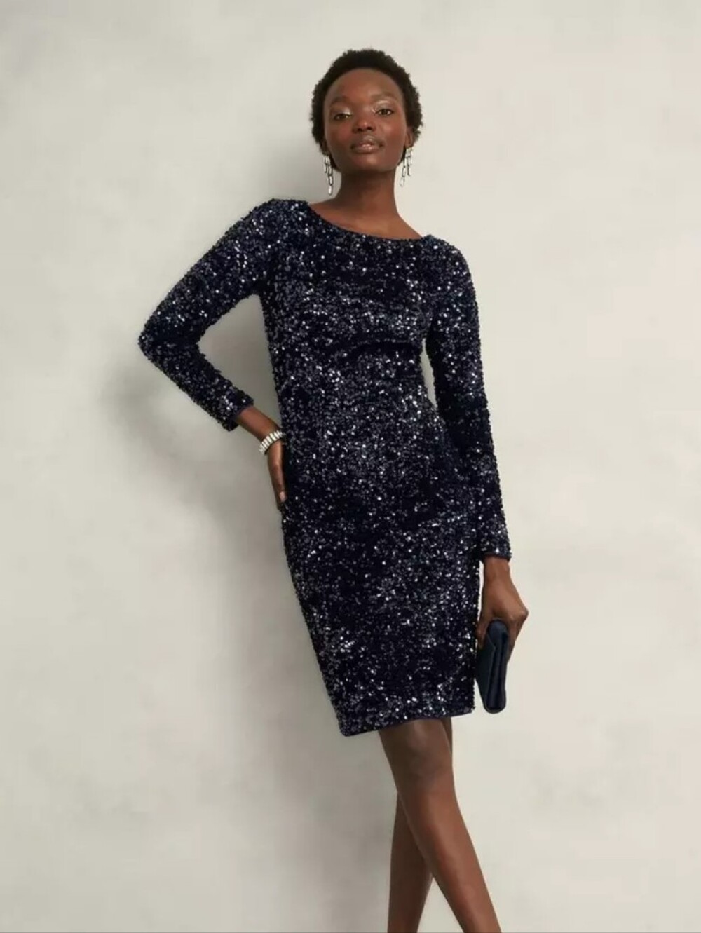 MICHAEL Michael Kors Black Sequin Shift Mini Dress